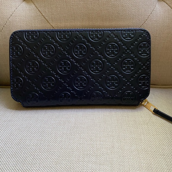 Tory Burch T Monogram Leather Zip Continental Wallet - Picture 6 of 9